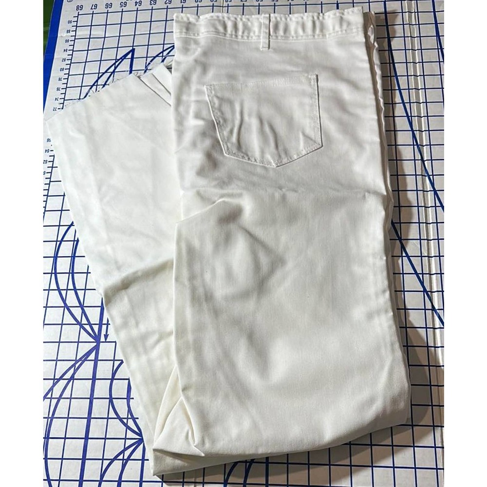 “Authentic Men’s Basic White Jeans - Size 50X37, Unhemmed  institution issue